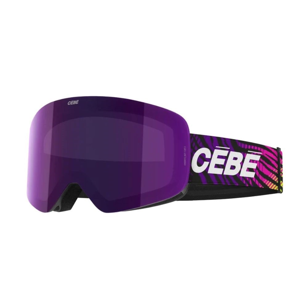 Cebe Cheeky2 OTG Kids Ski Goggles Black/Purple Mirror Cat 3 10-14 yrs
