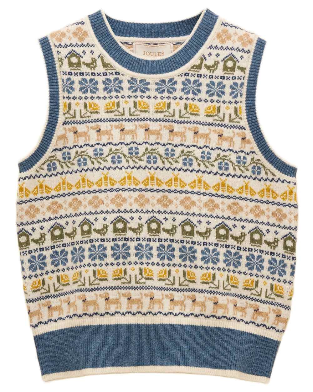 Joules Womens Birds & Bees Knitted Crew Neck Vest