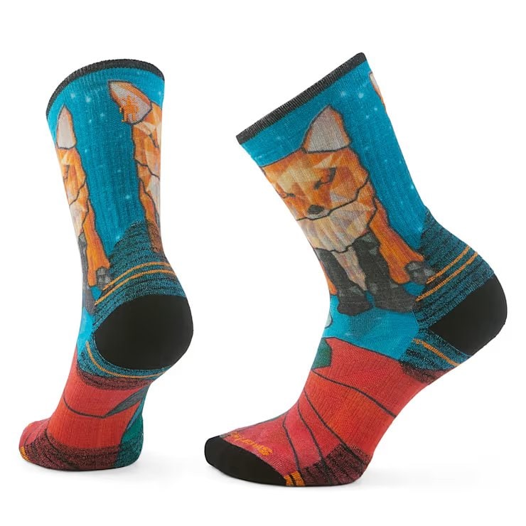 Hike Geo Fox Print Crew Socks - Targeted Cushion (Women's) - SW002687