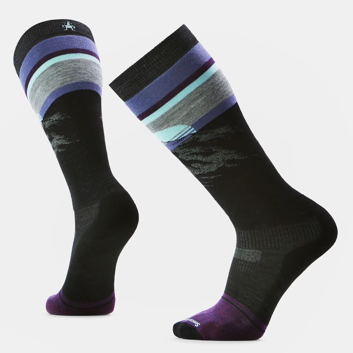 Snowboard Mountain Sunrise Over The Calf Socks - Targeted Cushion - SW002901