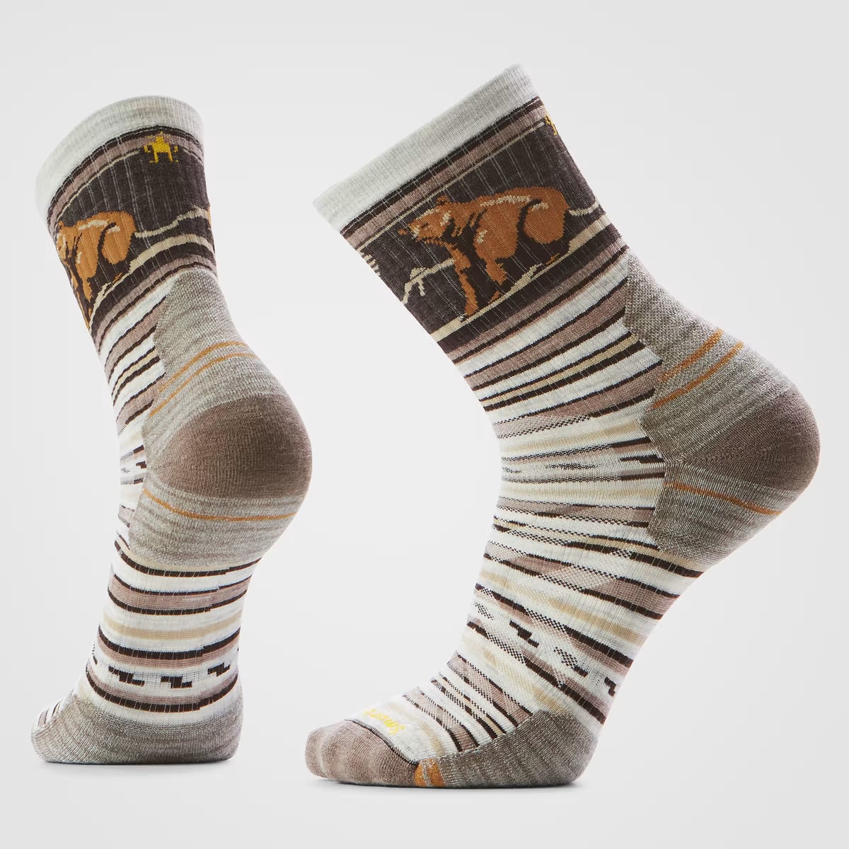 Hike Targeted Cushion Bear Stripe Mid Crew Socks - SW002880