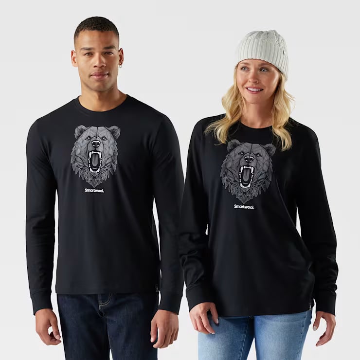 Geometric Bear Long Sleeve Graphic Tee (Unisex)