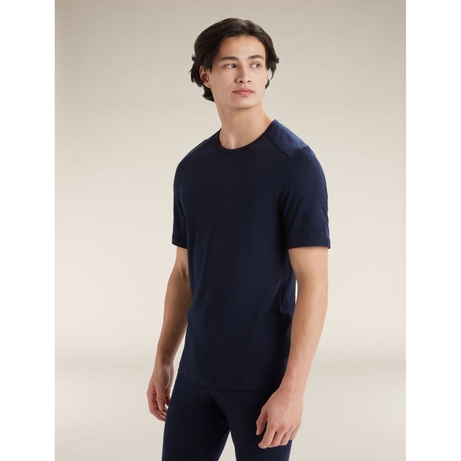 Icebreaker Icebreaker Men's Merino 200 Oasis Short Sleeve Crewe Thermal Top - Midnight Navy