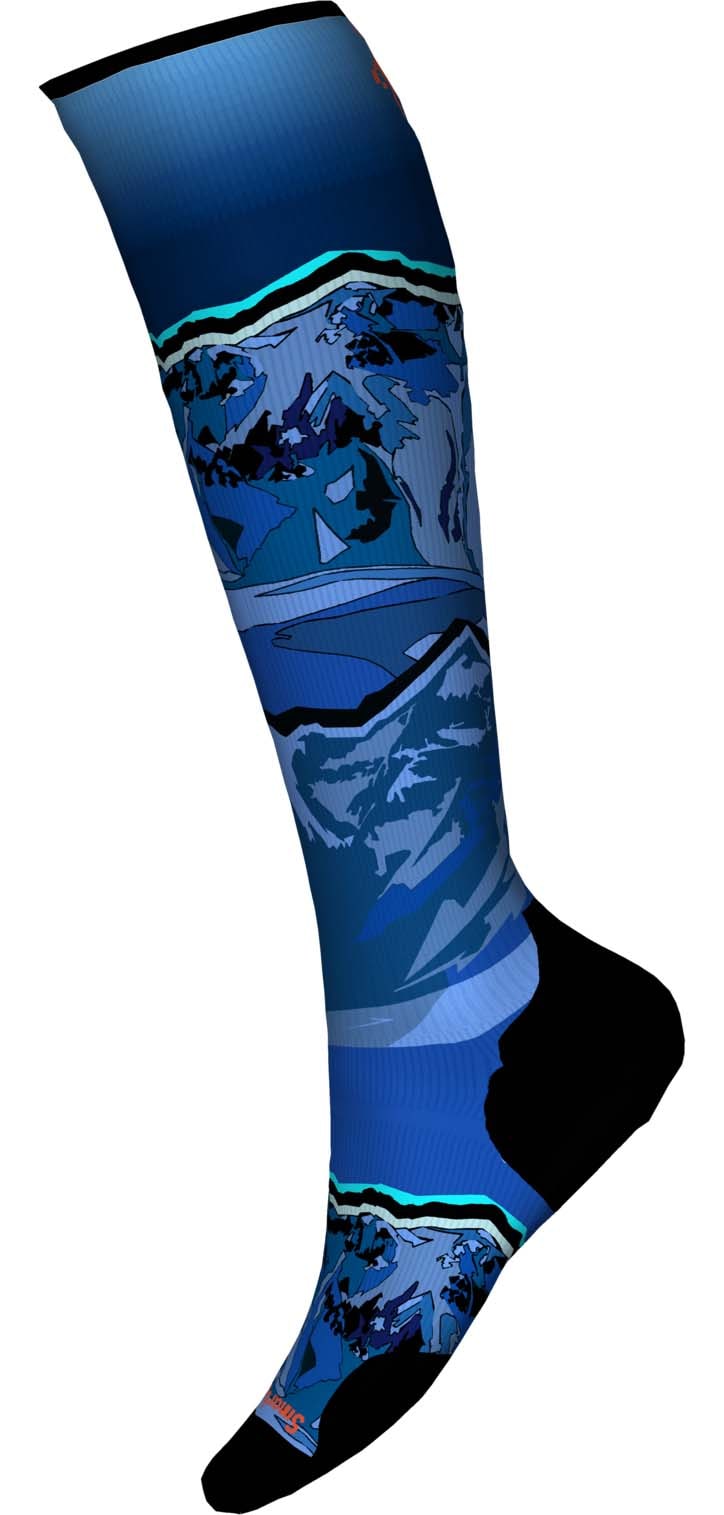 Ski Targeted Cushion Storm Peak Print OTC Socks