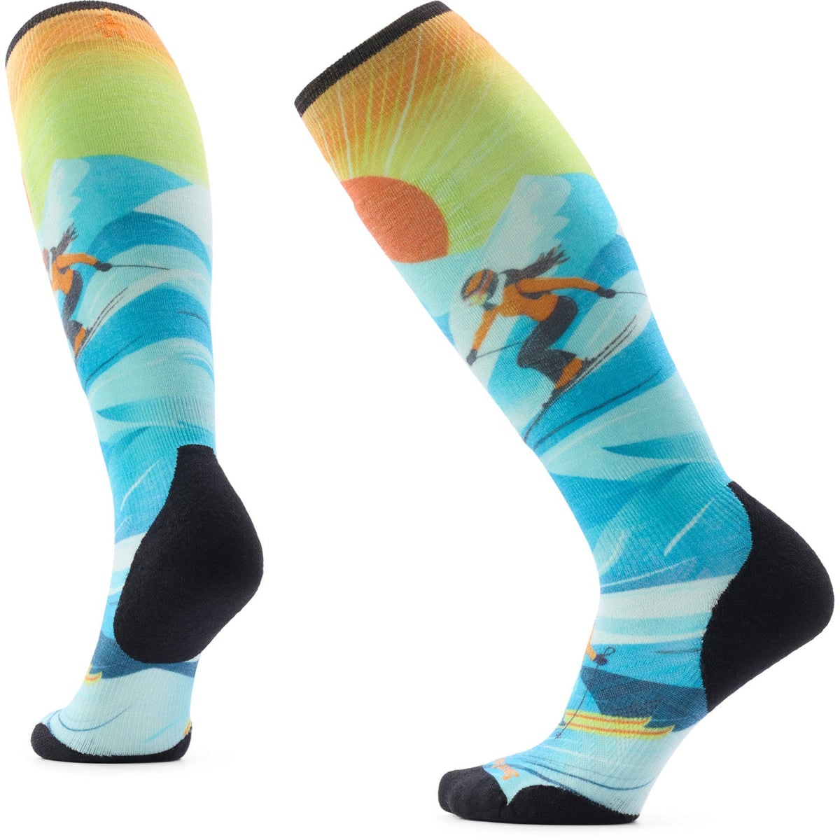 Women's Ski Targeted Cushion Steep Days Print OTC Socks