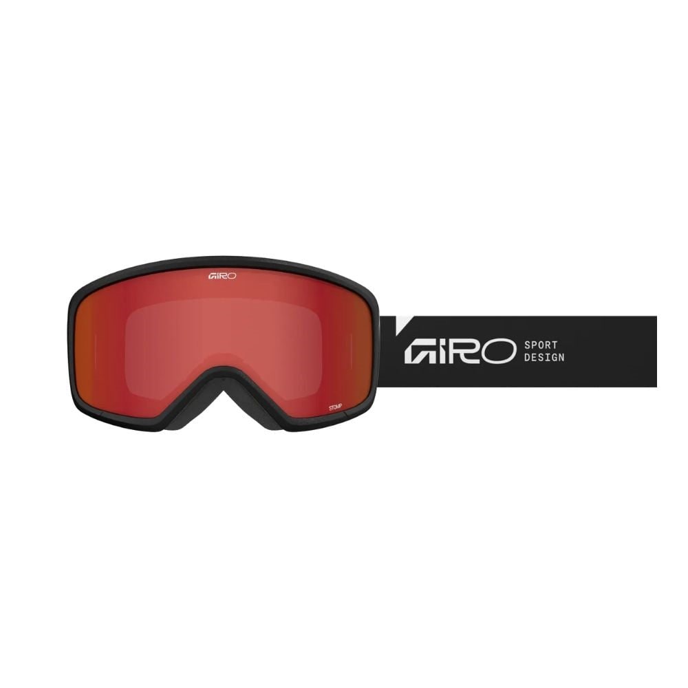 Giro Stomp Wordmark Kids Ski Goggles, Black/Amber Scarlet S2 8-13 yrs